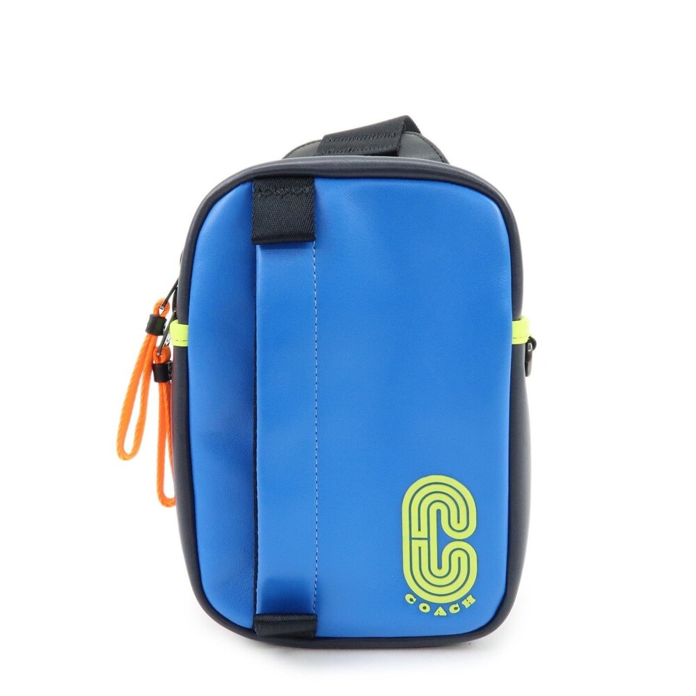 Coach Edge L-Pack Leather Crossbody Bag Blue